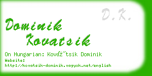 dominik kovatsik business card